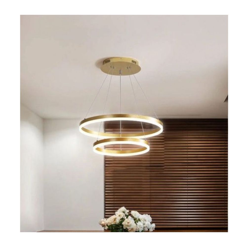 Lustra LED Modern Circular,cu telecomanda, 100W, 5000lm, auriu , cu trei tipuri de lumina C 5205/2 GD