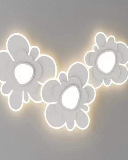 Lustra LED Modern Flowers G3836/3A, cu telecomanda, 378W, 12000lm, alb, cu trei tipuri de lumina