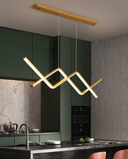 Lustra LED Modern Infinity G23530 GD, suspendata, cu telecomanda, 56W, 2850lm, auriu, cu trei tipuri de lumina