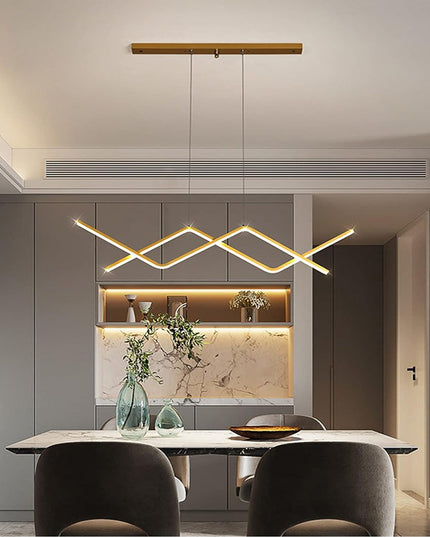 Lustra LED Modern Infinity G23530 GD, suspendata, cu telecomanda, 56W, 2850lm, auriu, cu trei tipuri de lumina