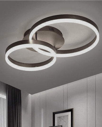 Lustra LED Modern Minimalism C900/2A BK, cu telecomanda, 120W, negru, cu trei tipuri de lumina, intensitate reglabila