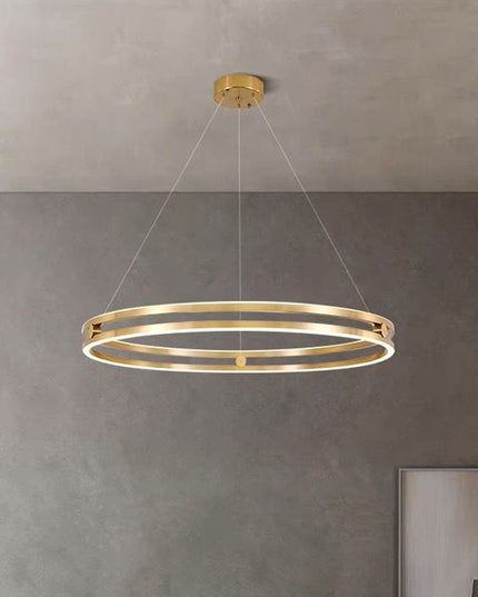 Lustra LED Modern Ring G3848/400 GD, suspendata,cu telecomanda, 92W, 4000lm, auriu, cu trei tipuri de lumina