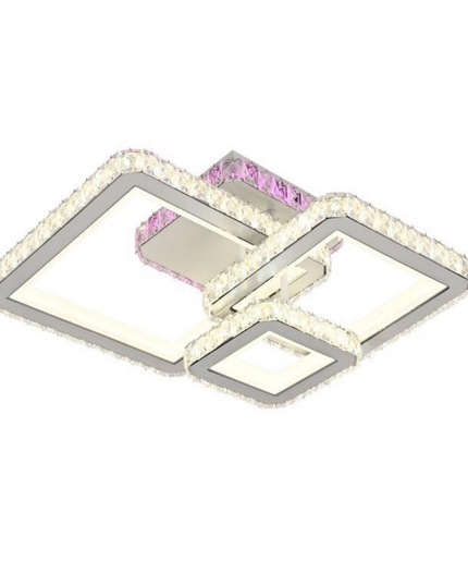 Lustra LED Square Style, cu telecomanda, 88W, 3500lm, gri, cu trei tipuri de lumina,L7604/3C