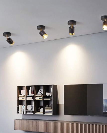 Lustra LED tip spot Minimalist Vibe, 5W, lumina neutra, iluminat modern, negru cu auriu SE-C3007-1