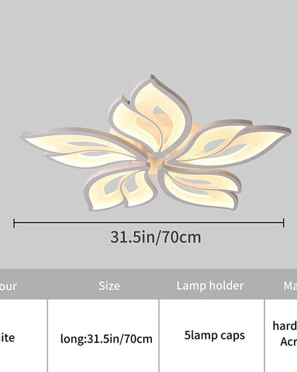 Lustra Led Cinci Petale, 110W, 5 Brate Si Telecomanda, Intensitate Reglabila S 5162/5
