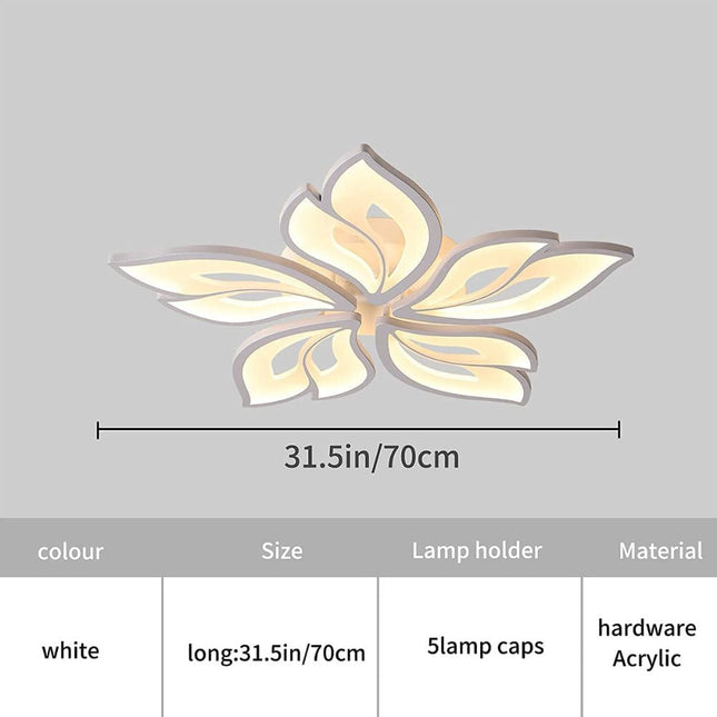 Lustra Led Cinci Petale, 110W, 5 Brate Si Telecomanda, Intensitate Reglabila S 5162/5