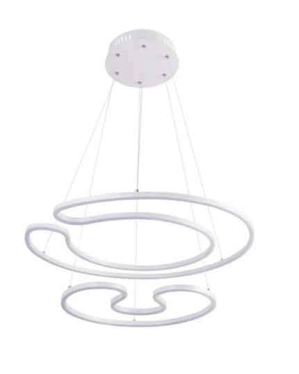 Lustra Led Suspendata Nordic Modern G3679, 222W 15540Lm, Alba, Trei Tipuri de Lumina si Telecomand