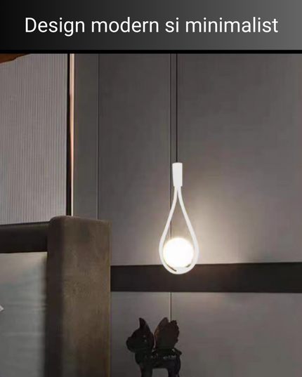 Lustra pe cablu Dazzle Globe, stil minimalist, 1 glob, alb, E14 DX1016/1 WT E14