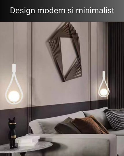 Lustra pe cablu Dazzle Globe, stil minimalist, 2 globuri, alb, E14  DX1016/2 WT E14