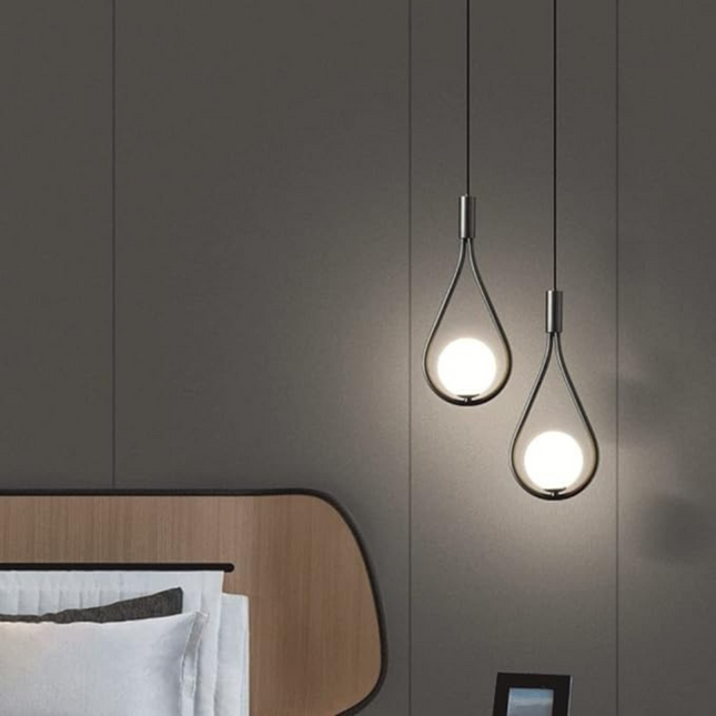 Lustra pe cablu Dazzle Globe, stil minimalist, 2 globuri, negru, E14 DX1016/2 BK E14