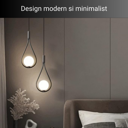 Lustra pe cablu Dazzle Globe, stil minimalist, 2 globuri, negru, E14 DX1016/2 BK E14