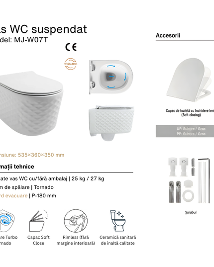 Vas WC Premium Rimless – Grey Matt Diamond 3D