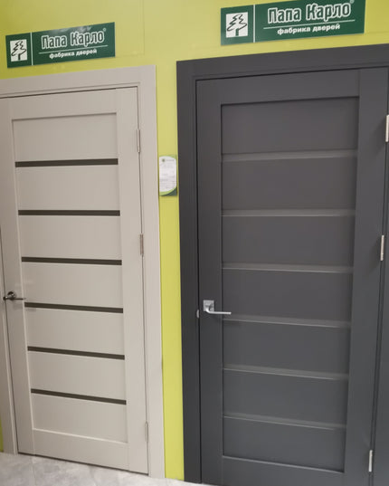 Ușă de interior ML 14 – Design modern cu fâșii satin și stil minimalist / Millenium - Carlo Porte