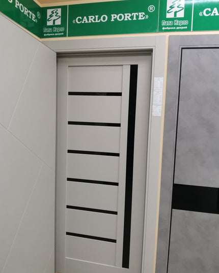 Ușă de interior ML 16 – Design asimetric cu sticlă laterală satinată / Millenium - Carlo Porte