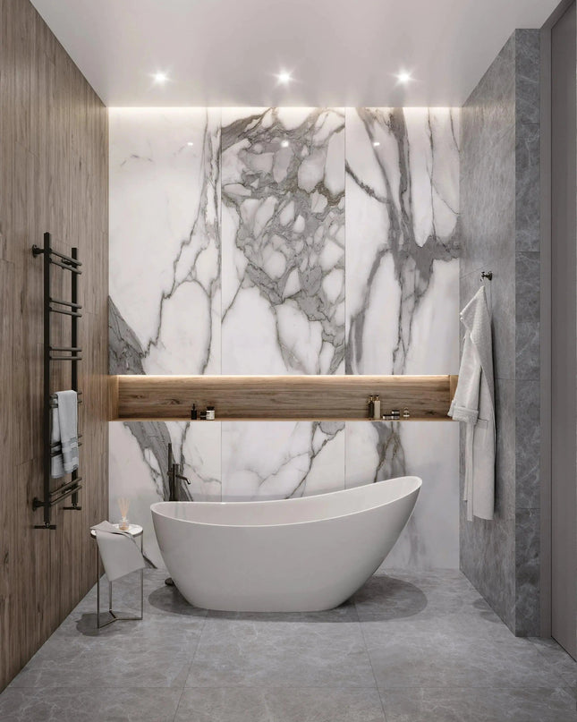 Cadă din compozit albă lucioasă Marina