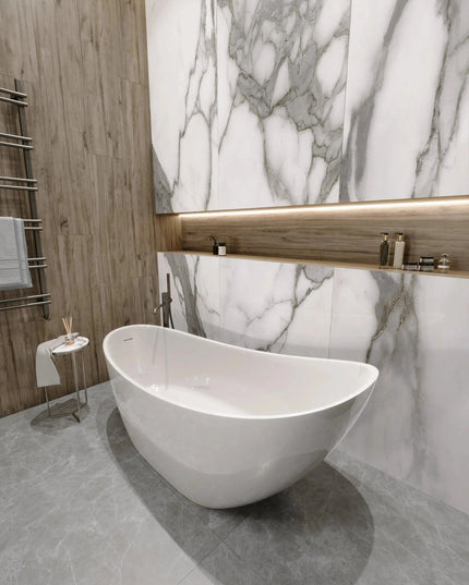 Cadă din compozit albă mată Marina