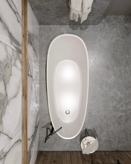 Cadă din compozit albă mată Marina