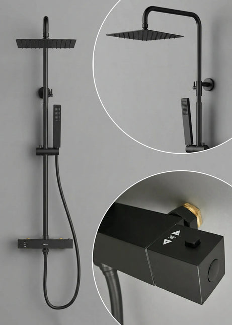 Sistem de duș termostatic – Mason – Negru mat