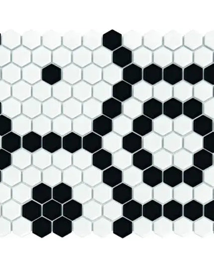 Mozaic Mini Hexagon B&W Bee 30×26