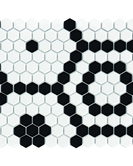 Mozaic Mini Hexagon B&W Bee 30×26