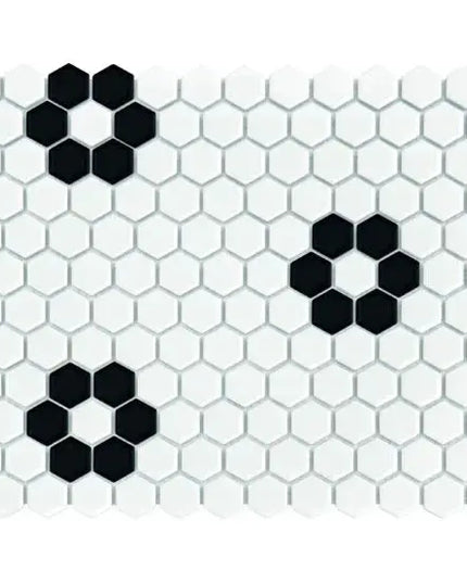 Mozaic Mini Hexagon B&W Flower 30×26