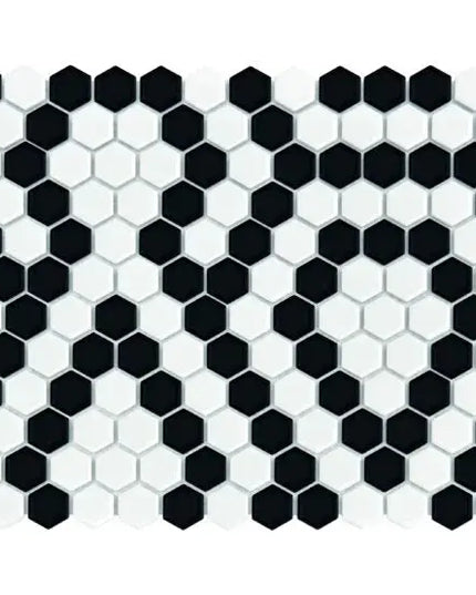 Mozaic Mini Hexagon B&W Lace 26×30