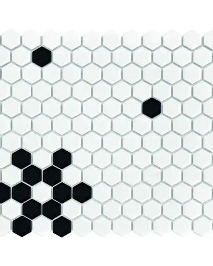 Mozaic Mini Hexagon B&W Snow 30×26