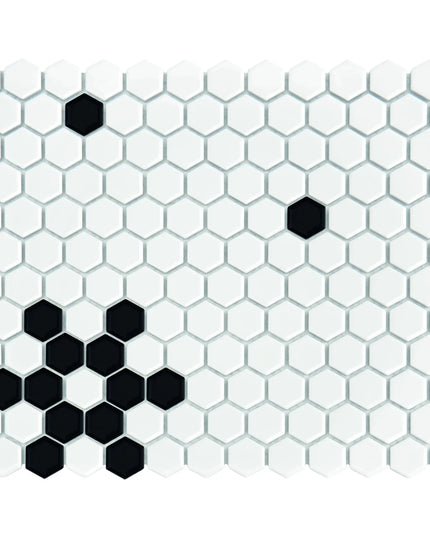 Mozaic Mini Hexagon B&W Snow 30×26