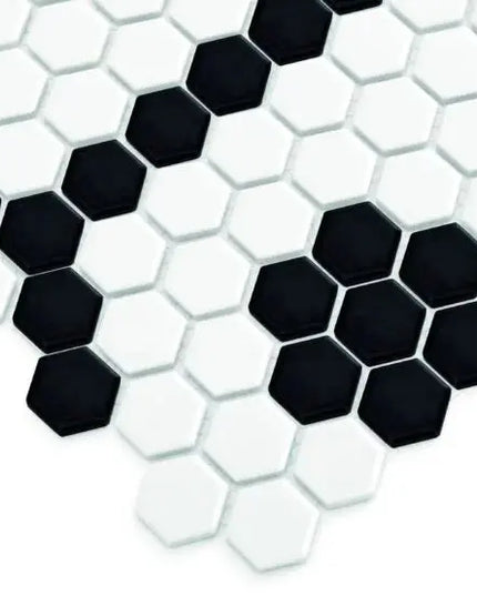 Mozaic Mini Hexagon B&W Bee 30×26