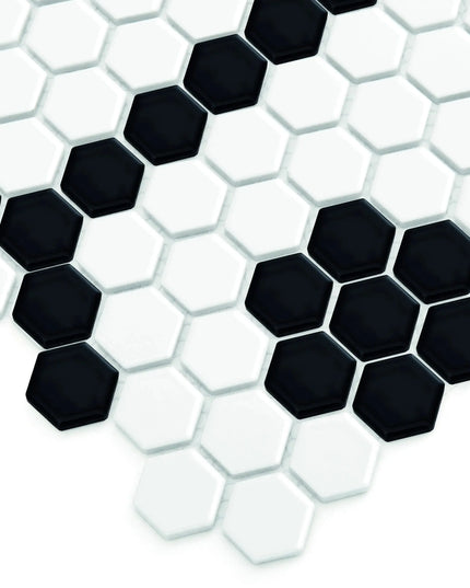 Mozaic Mini Hexagon B&W Bee 30×26