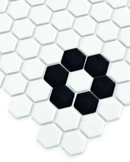 Mozaic Mini Hexagon B&W Flower 30×26