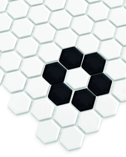 Mozaic Mini Hexagon B&W Flower 30×26