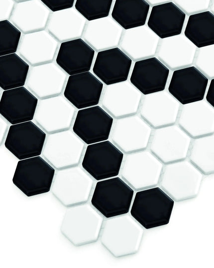 Mozaic Mini Hexagon B&W Lace 26×30
