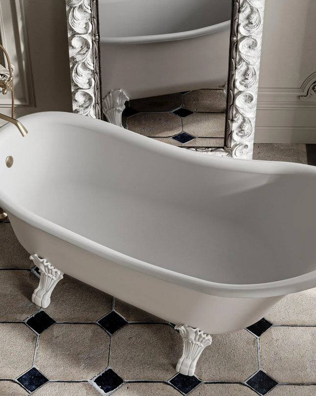 Cadă din compozit albă lucioasă Mirabella