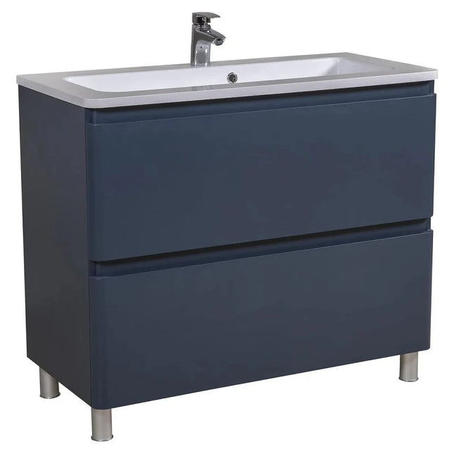 Mobilier de baie pe pardoseală Accent albastru mat