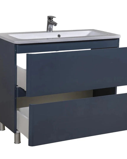 Mobilier de baie pe pardoseală Accent albastru mat