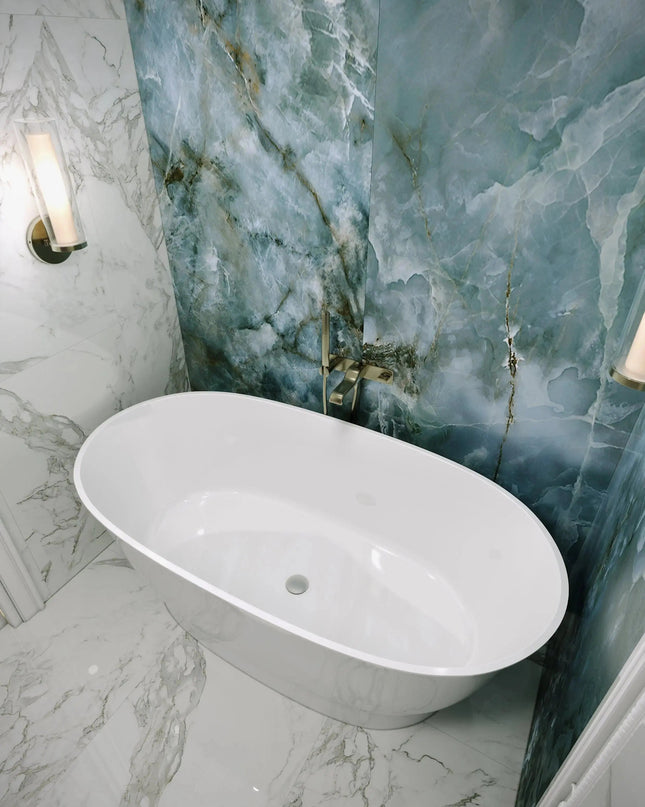 Cadă din compozit albă mată Molly