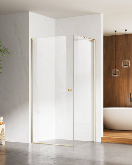 Cabină de duș colț slim reversibil cu sticlă NANO 6mm cu ușă batantă