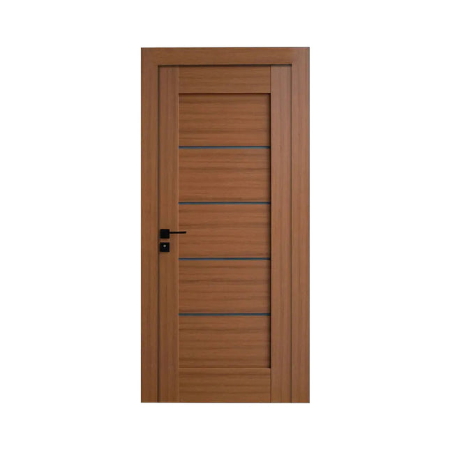 Ușă interior culoare teak JYA-066 cu toc reglabil – design cald, complet echipată