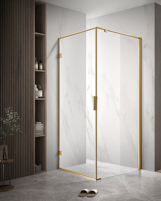 Cabină de duș de colț cu ușă batantă cu sticlă NANO 8mm cu deschidere stânga
