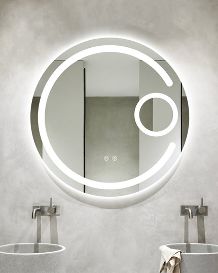 OGLINDA J13 LED ROTUNDA CU FUNCTIE DEZABURIRE SI TOUCH