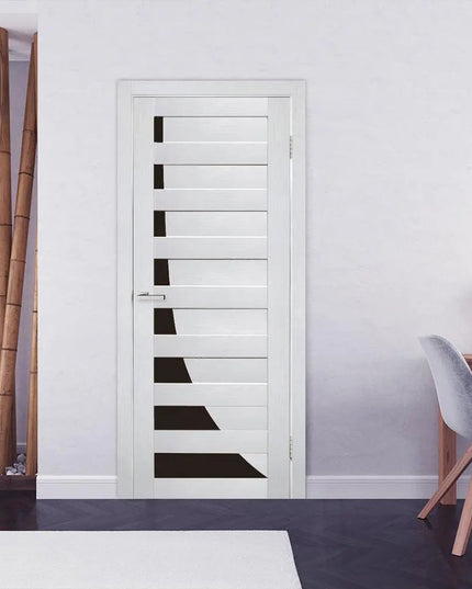 Ușă interior Paris Pearl Ash – cu sticlă negră complet echipată, cu toc reglabil