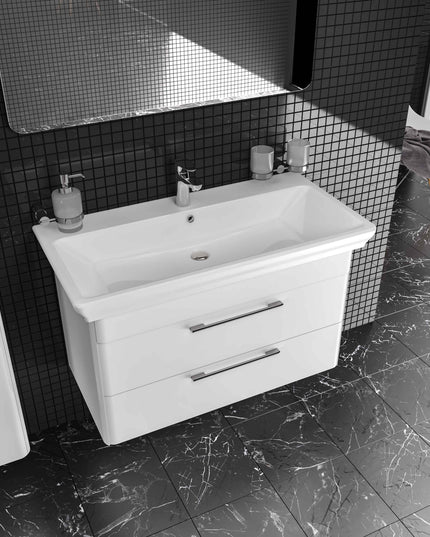 Mobilier de baie suspendat Paola, Alb