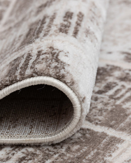 Covor Lusso Cream Brown – Design Geometric Pătrățos