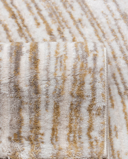 Covor Lusso Cream Gold – Model Premium cu Textură Valuri Aurii