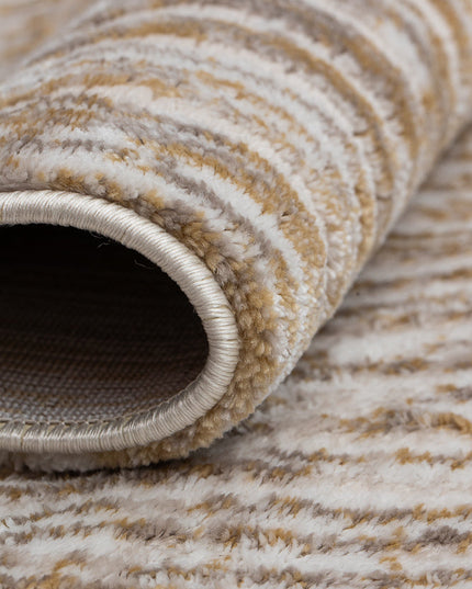 Covor Lusso Cream Gold – Model Premium cu Textură Valuri Aurii