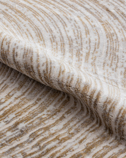 Covor Lusso Cream Gold – Model Premium cu Textură Valuri Aurii