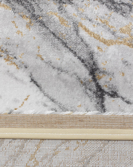 Covor San Marco Grey Antracit – Design Marmură Luxos cu Accente Aurii