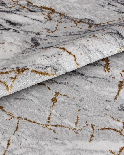 Covor San Marco Grey Antracit – Design Marmură Luxos cu Accente Aurii