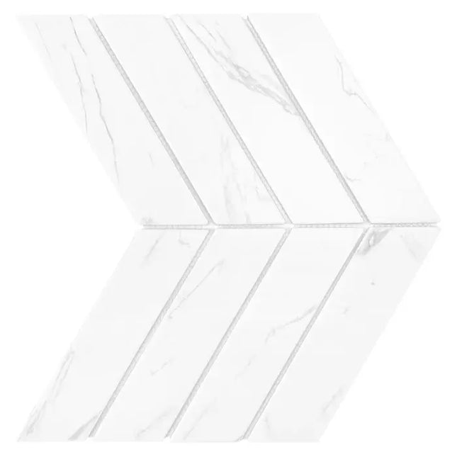 Mozaic Royal Chevron Carrara mat 31,8×22,4
